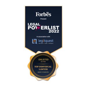 Agrud Partners has been listed in the Forbes India Legal Powerlist 2022 in association with Legitquest in the category of TOP INDIVIDUAL LAWYER (ABOVE 10 YEARS)