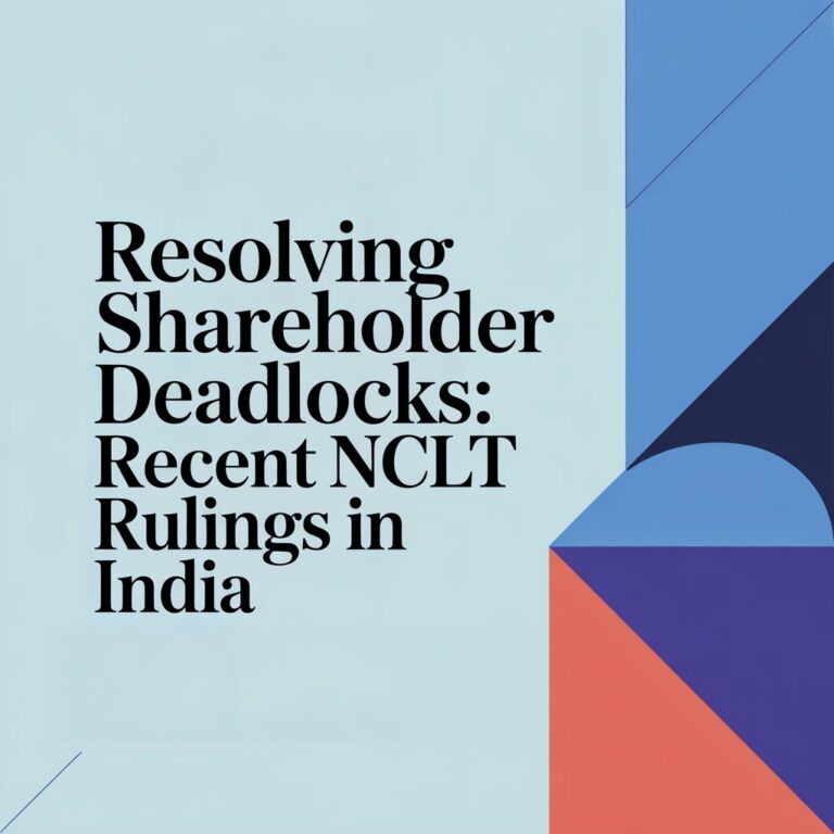 Resolving Shareholder Deadlocks Recent NCLT Rulings in India