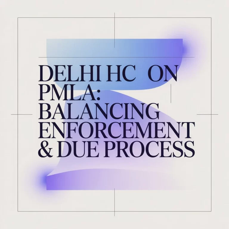 Delhi HC on PMLA: Balancing Enforcement & Due Process