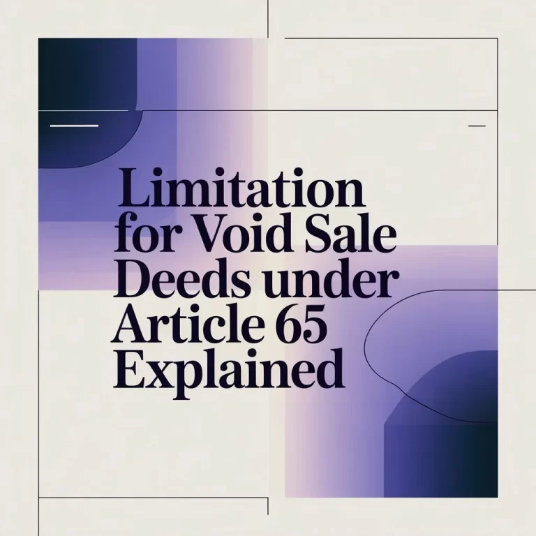 Limitation for Void Sale Deeds Under Article 65 Explained