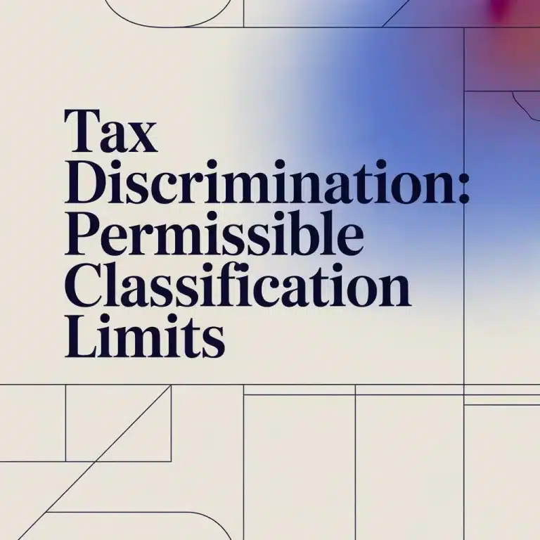 Tax Discrimination Permissible Classification Limits