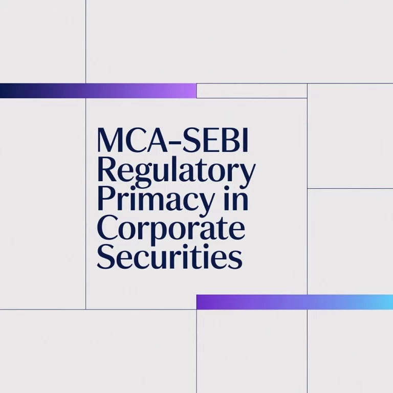 MCA–SEBI Regulatory Primacy in Corporate Securities