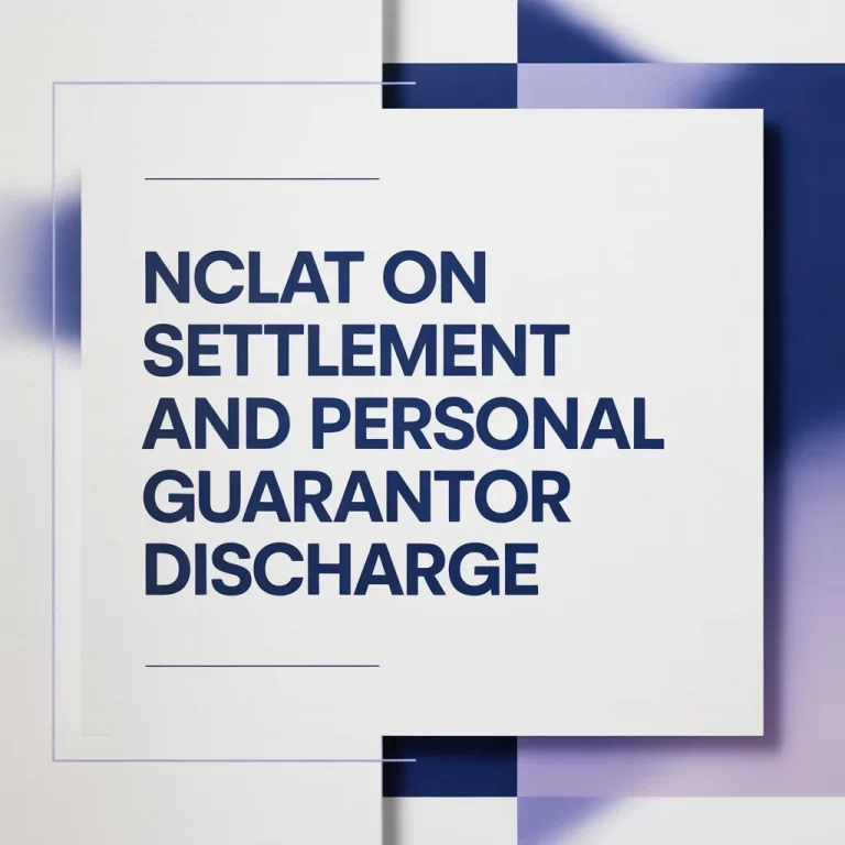 NCLAT on Settlement and Personal Guarantor Discharge