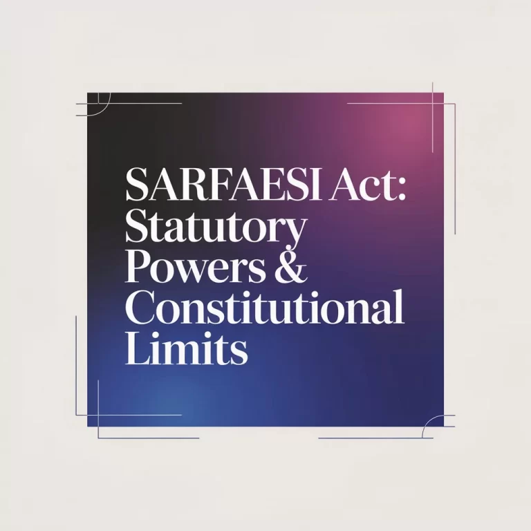 SARFAESI Act Statutory Powers & Constitutional Limits