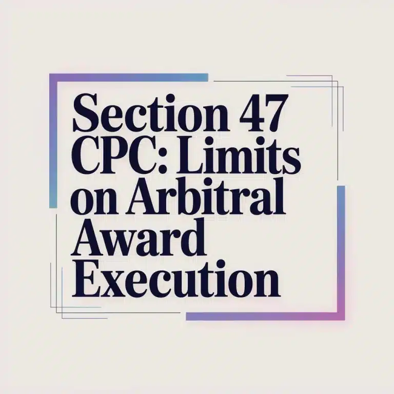 Section 47 CPC Limits on Arbitral Award Execution