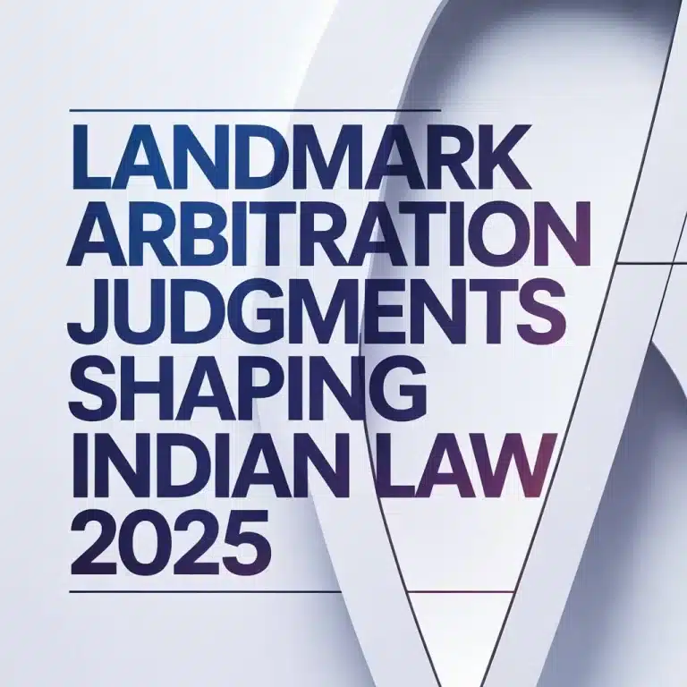 Landmark Arbitration Judgments Shaping Indian Law 2025