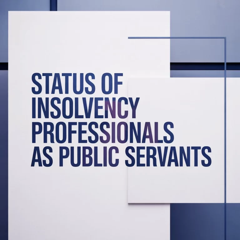 Status of Insolvency Professionals as Public Servants