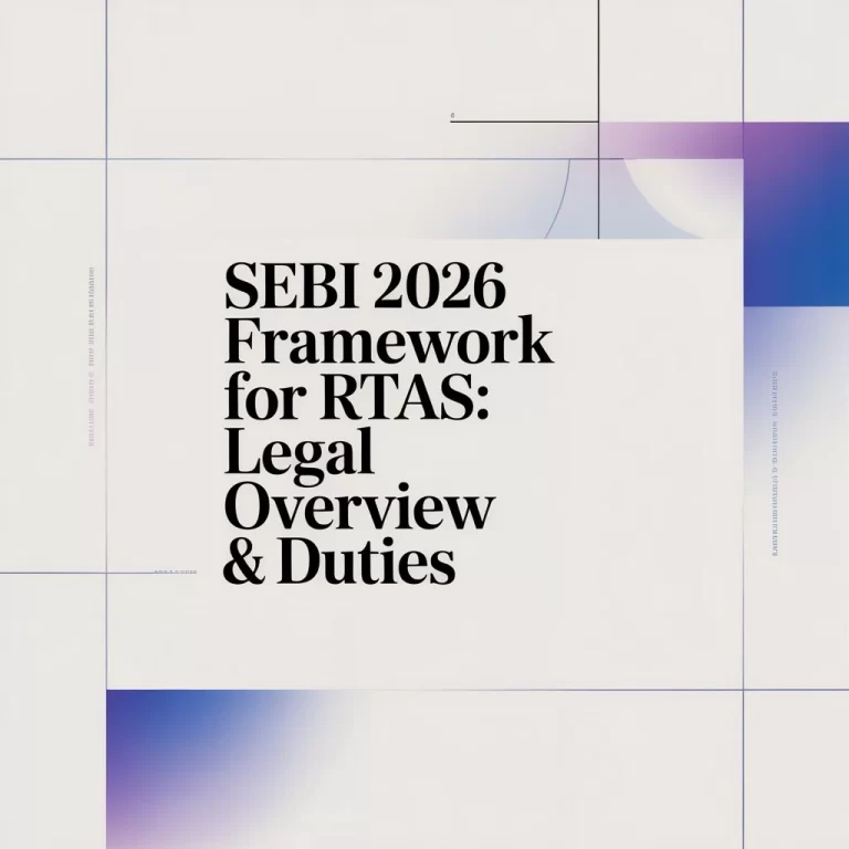 SEBI 2026 Framework for RTAs Legal Overview & Duties