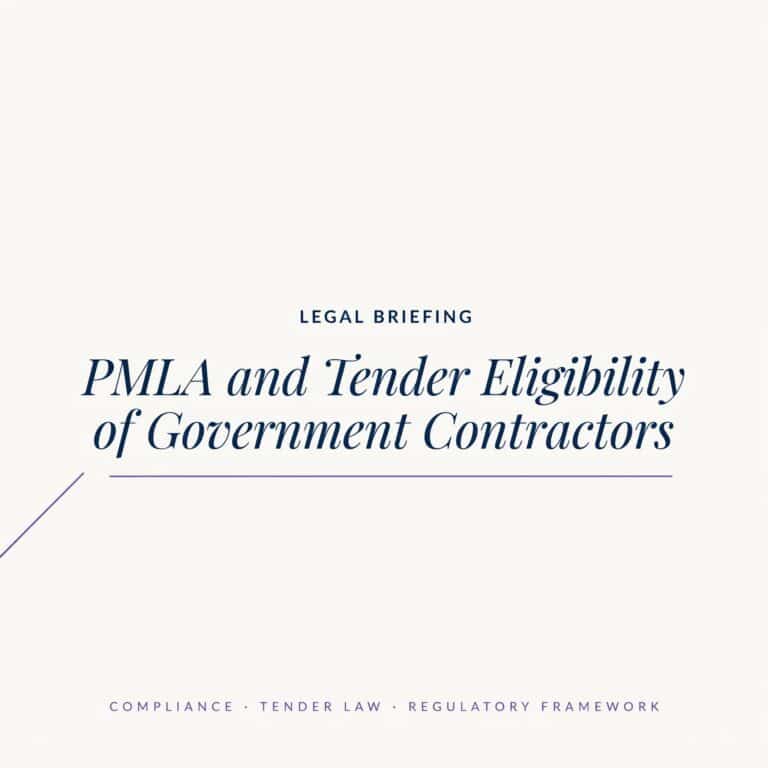 PMLA and Tender Eligibility of Government Contractors