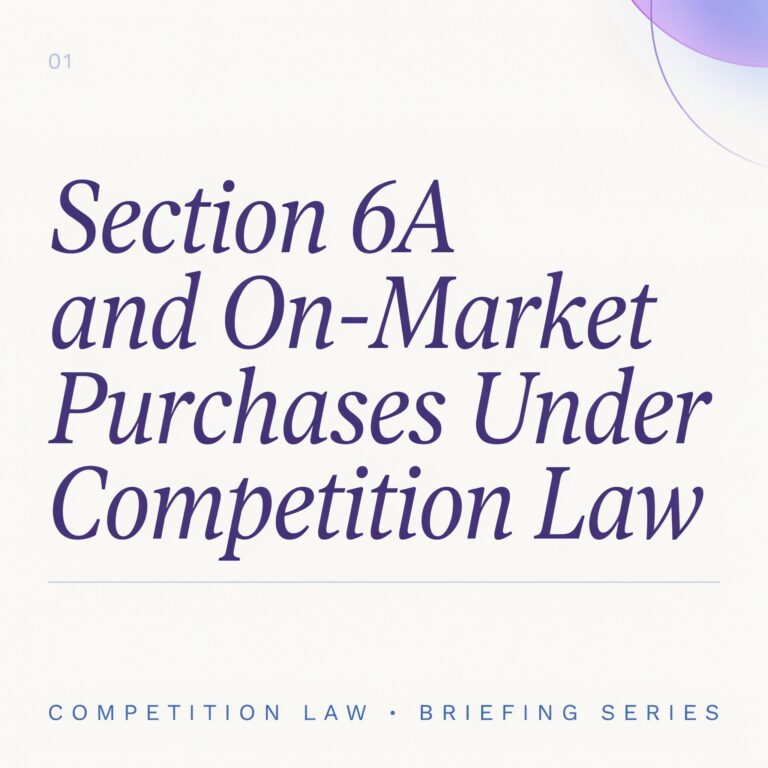 Section 6A and On-Market Purchases Under Competition Law