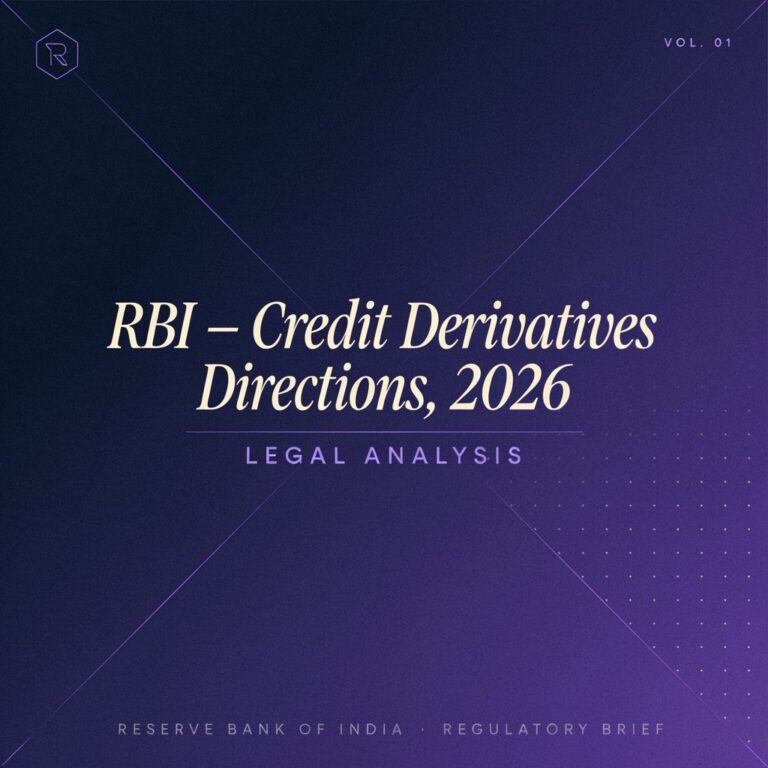 RBI – Credit Derivatives Directions, 2026 Legal Analysis