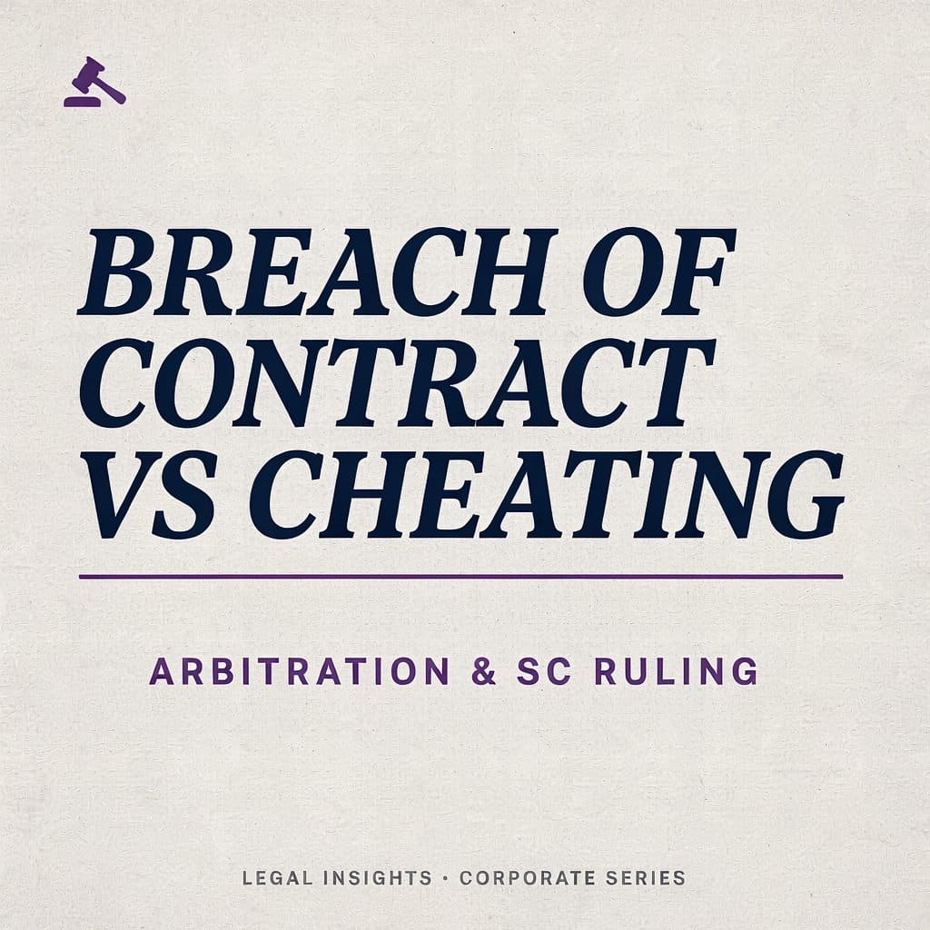 Breach of Contract vs Cheating Arbitration & SC Ruling